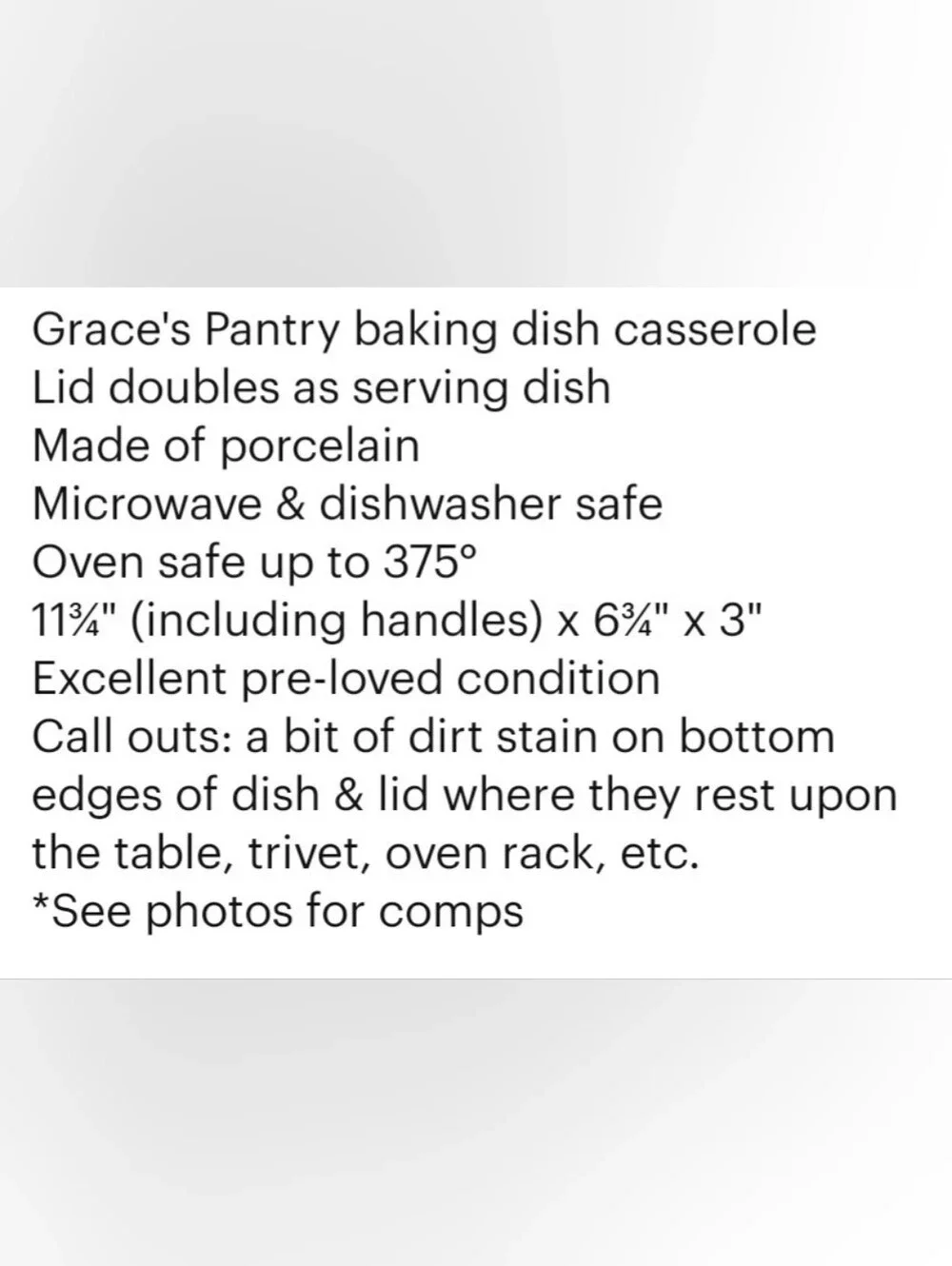 Grace's Pantry Floral Porcelain Covered Baking Dish Peony Rose Pattern